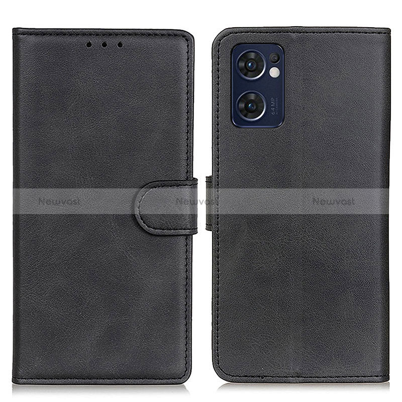 Leather Case Stands Flip Cover Holder A05D for OnePlus Nord CE 2 5G Black