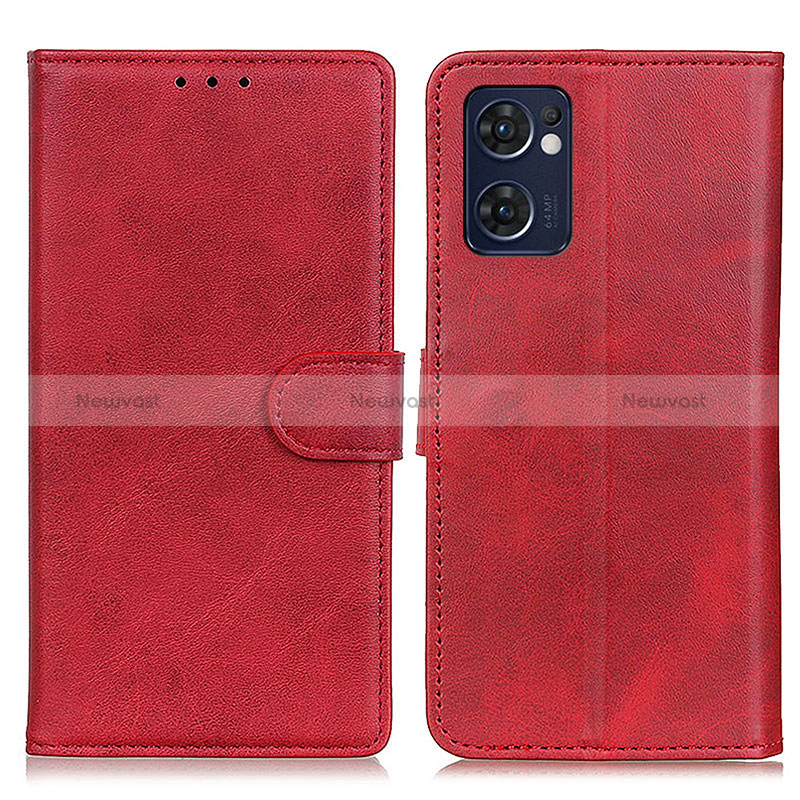 Leather Case Stands Flip Cover Holder A05D for OnePlus Nord CE 2 5G Red