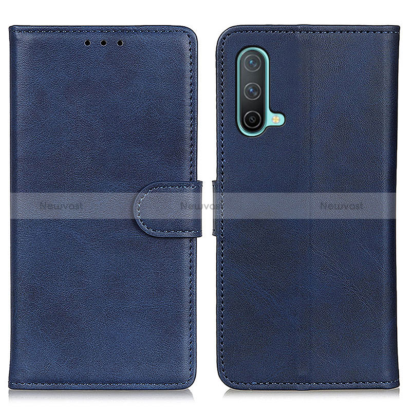 Leather Case Stands Flip Cover Holder A05D for OnePlus Nord CE 5G Blue