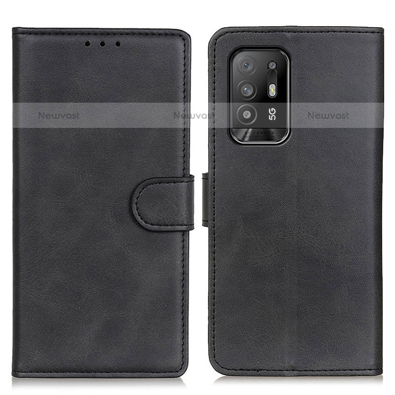 Leather Case Stands Flip Cover Holder A05D for Oppo A95 5G Black