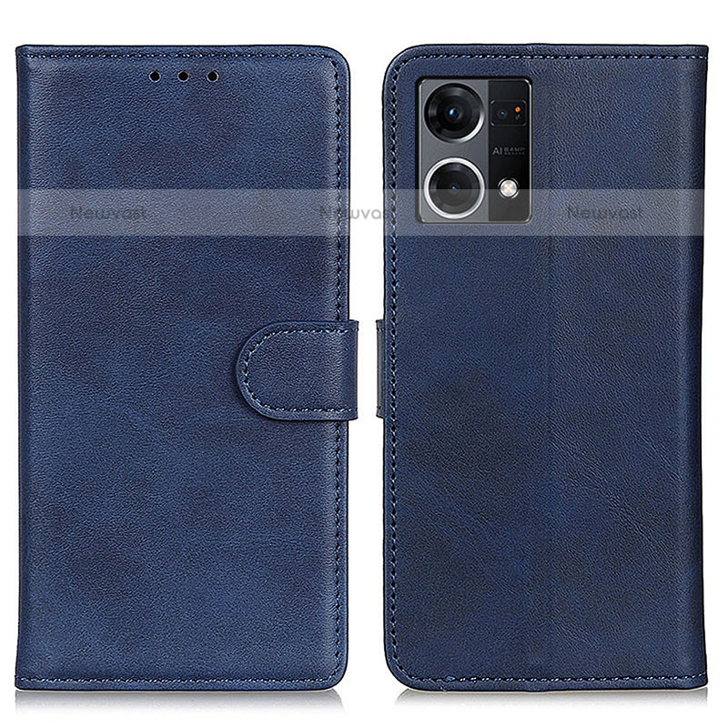 Leather Case Stands Flip Cover Holder A05D for Oppo F21 Pro 4G Blue