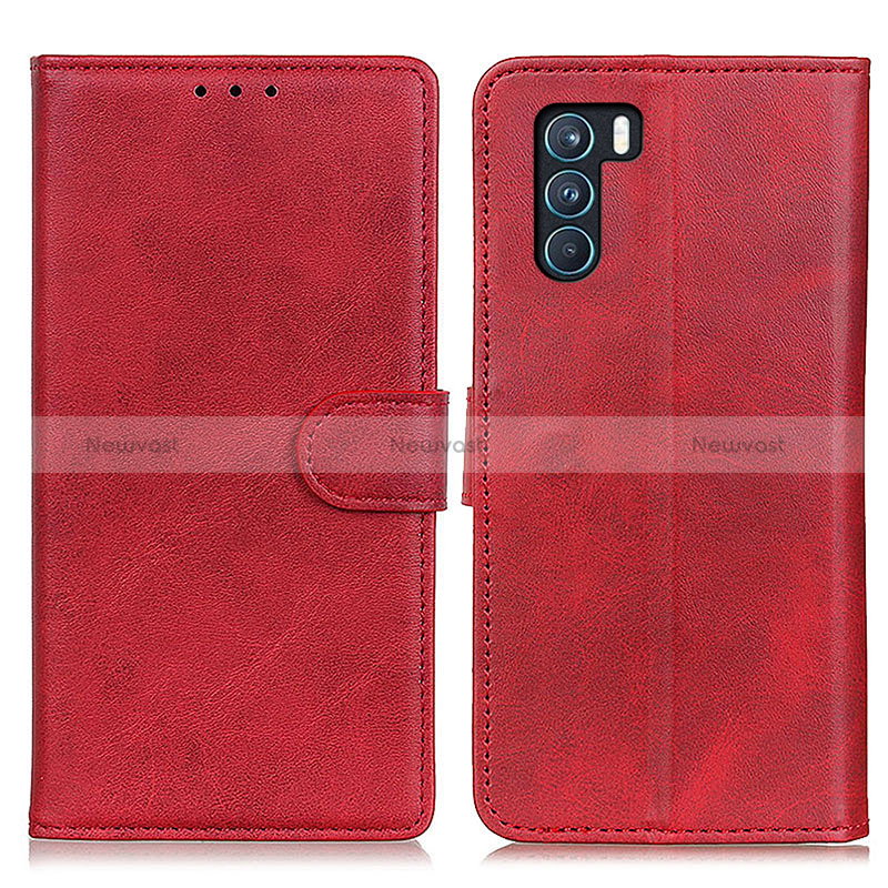 Leather Case Stands Flip Cover Holder A05D for Oppo K9 Pro 5G Red