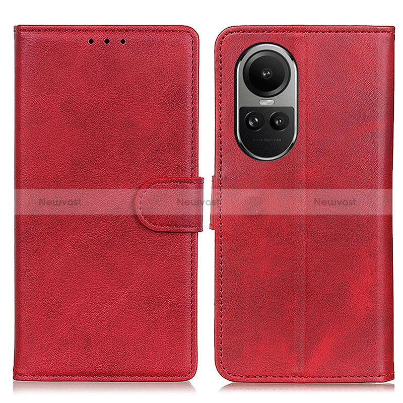 Leather Case Stands Flip Cover Holder A05D for Oppo Reno10 Pro 5G Red