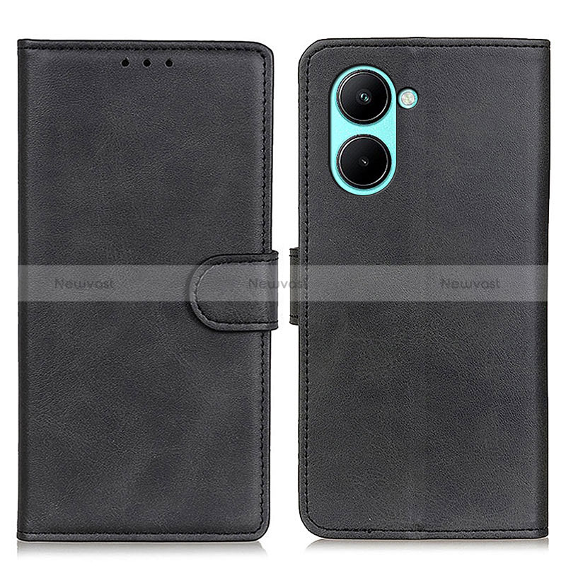 Leather Case Stands Flip Cover Holder A05D for Realme C33 Black