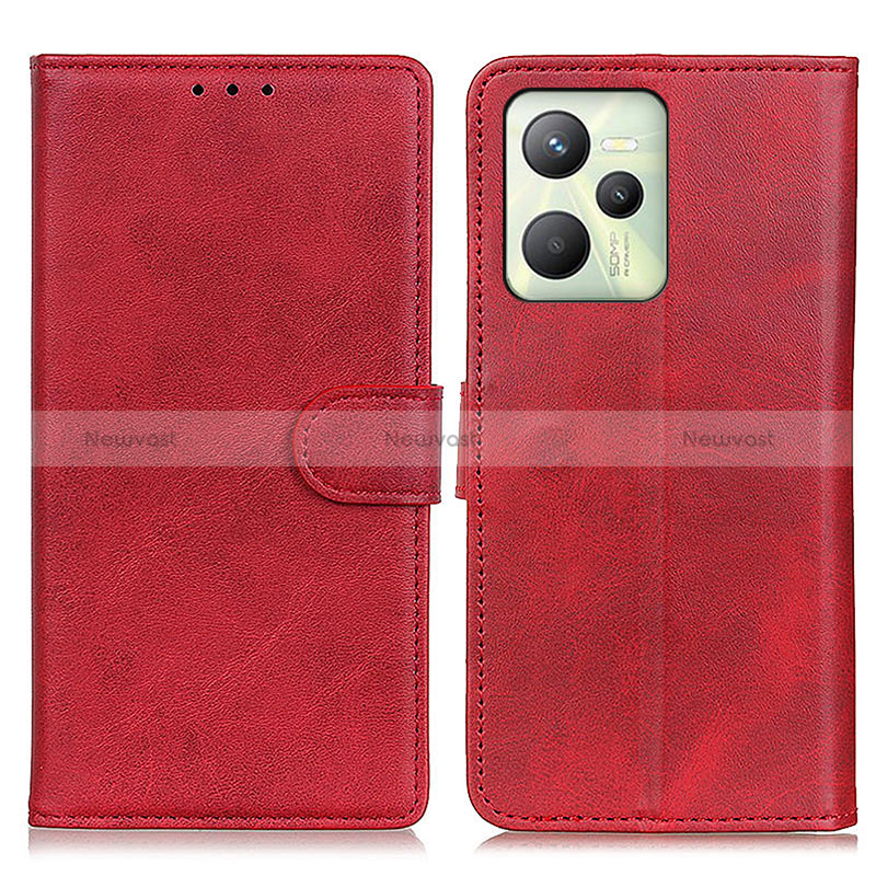 Leather Case Stands Flip Cover Holder A05D for Realme Narzo 50A Prime Red