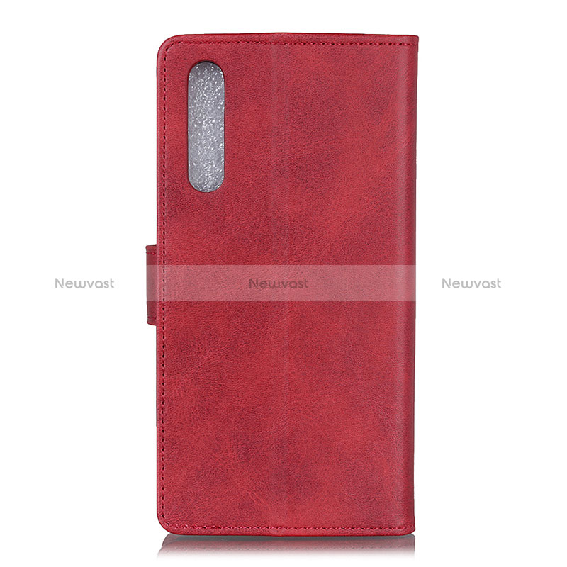 Leather Case Stands Flip Cover Holder A05D for Samsung Galaxy A02 Red