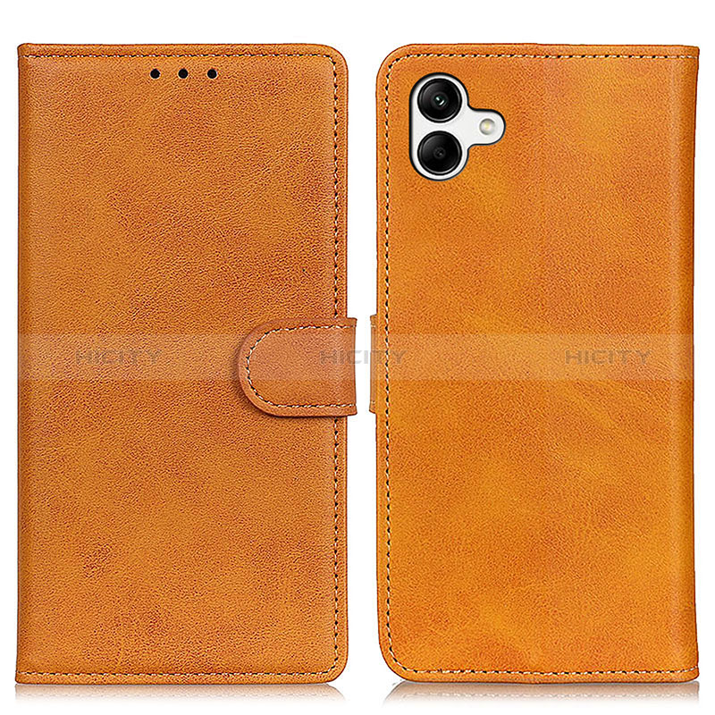 Leather Case Stands Flip Cover Holder A05D for Samsung Galaxy A04E Brown