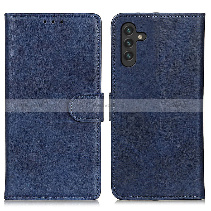 Leather Case Stands Flip Cover Holder A05D for Samsung Galaxy A04s Blue