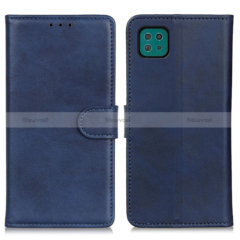 Leather Case Stands Flip Cover Holder A05D for Samsung Galaxy A22s 5G Blue
