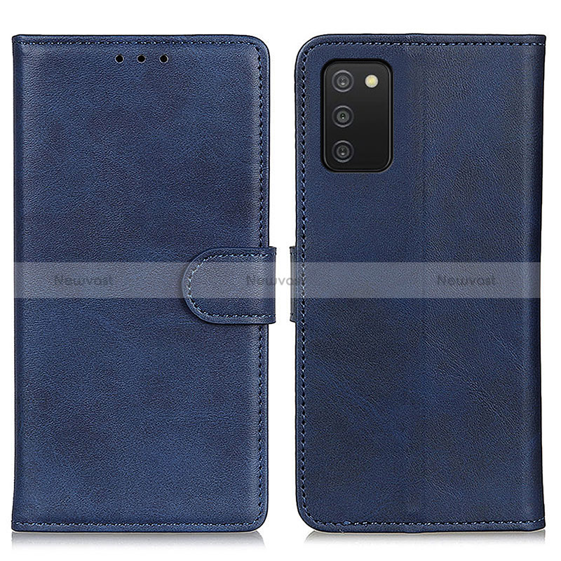 Leather Case Stands Flip Cover Holder A05D for Samsung Galaxy F02S SM-E025F Blue