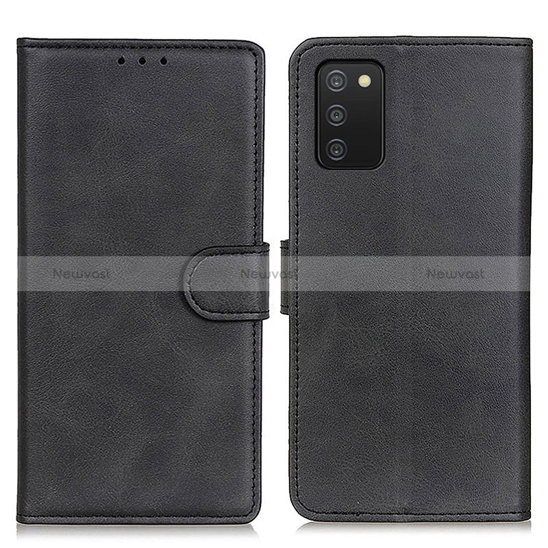 Leather Case Stands Flip Cover Holder A05D for Samsung Galaxy M02s Black