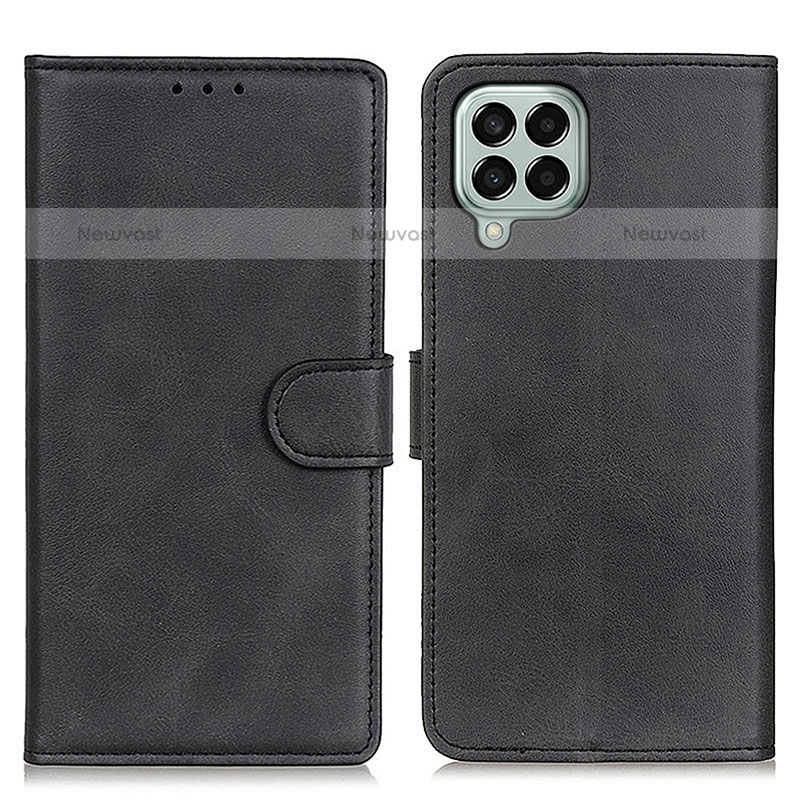 Leather Case Stands Flip Cover Holder A05D for Samsung Galaxy M33 5G Black