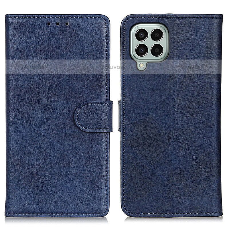 Leather Case Stands Flip Cover Holder A05D for Samsung Galaxy M33 5G Blue