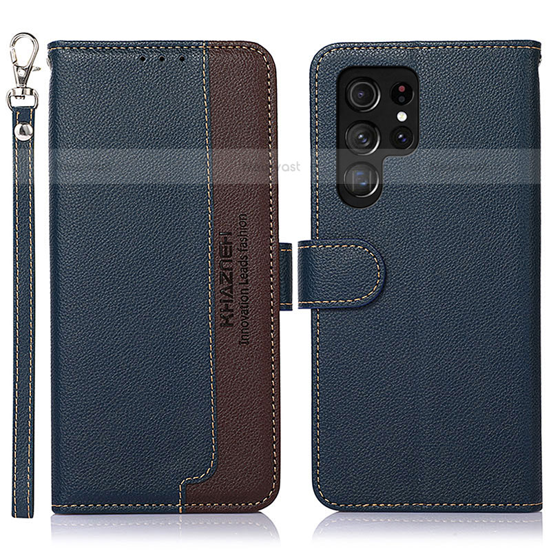 Leather Case Stands Flip Cover Holder A05D for Samsung Galaxy S21 Ultra 5G