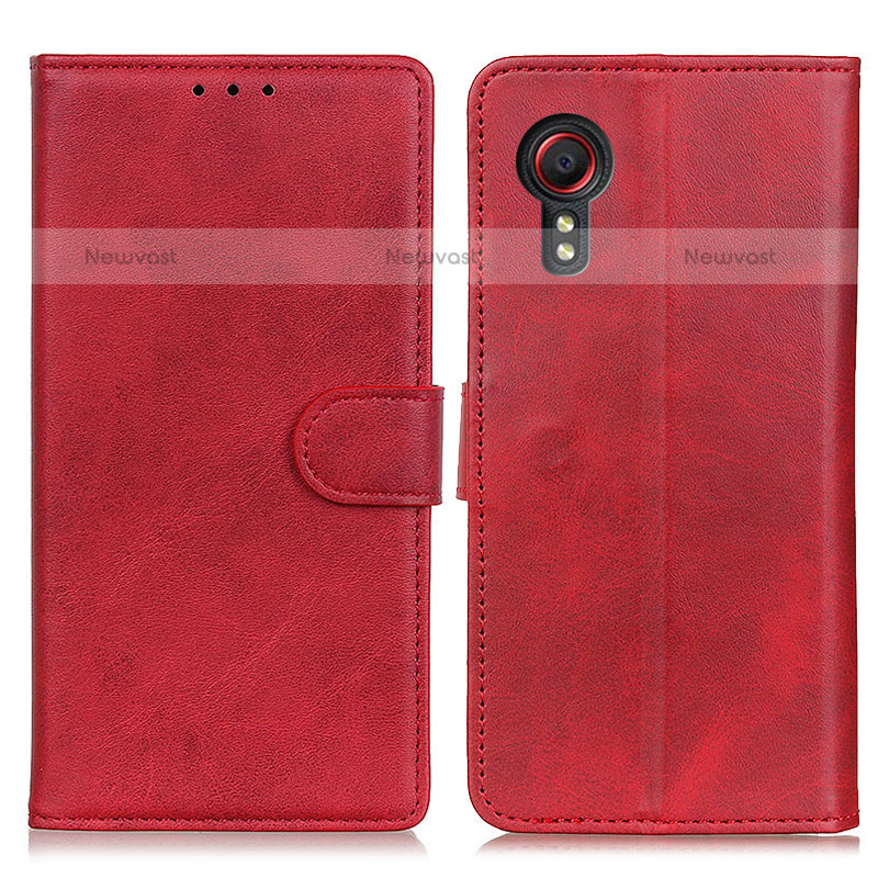 Leather Case Stands Flip Cover Holder A05D for Samsung Galaxy XCover 5 SM-G525F Red