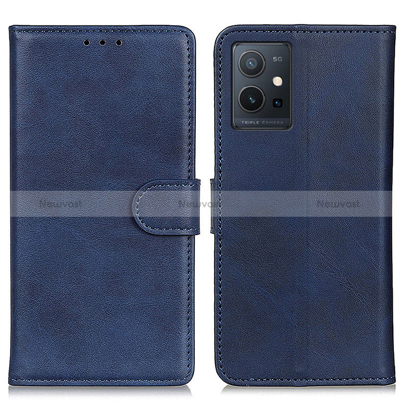 Leather Case Stands Flip Cover Holder A05D for Vivo Y30 5G Blue