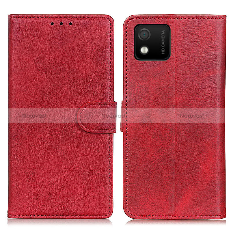 Leather Case Stands Flip Cover Holder A05D for Wiko Y52 Red