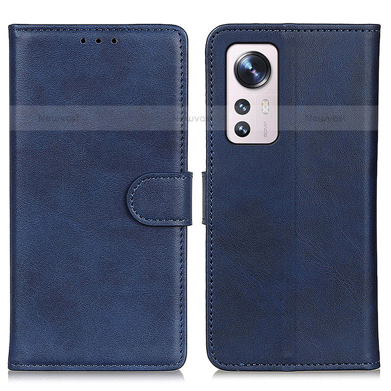 Leather Case Stands Flip Cover Holder A05D for Xiaomi Mi 12 Lite 5G Blue