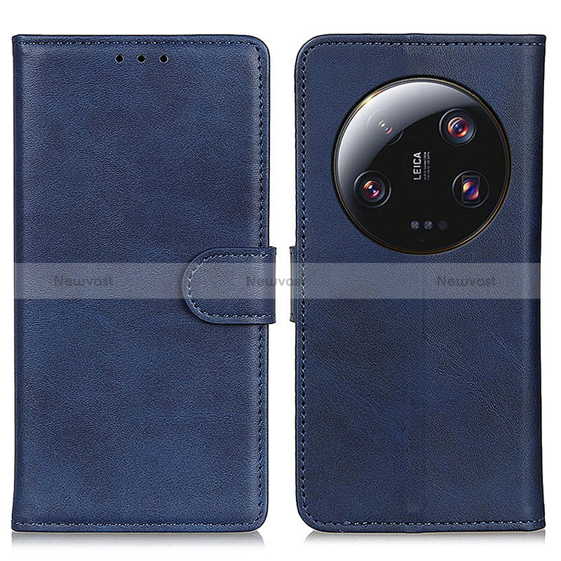 Leather Case Stands Flip Cover Holder A05D for Xiaomi Mi 13 Ultra 5G Blue