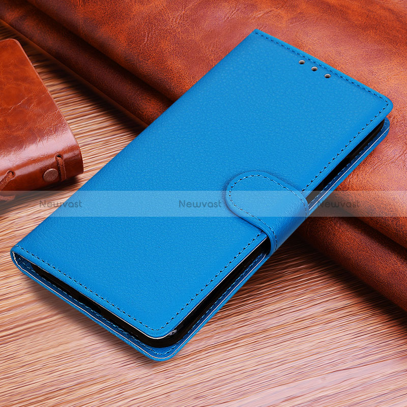 Leather Case Stands Flip Cover Holder A06D for Huawei Honor X6a Sky Blue