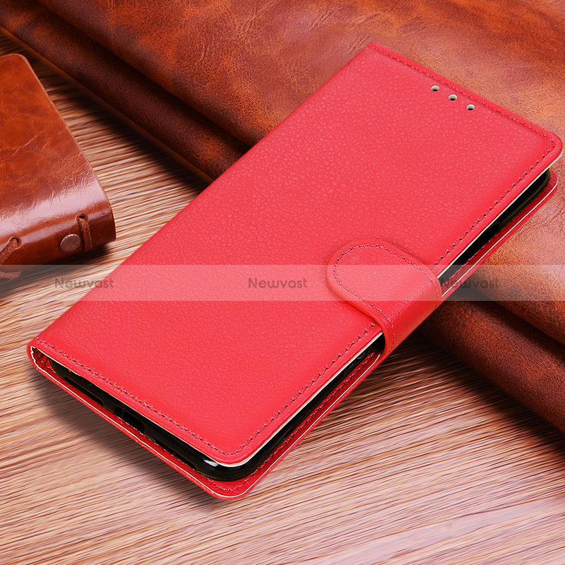 Leather Case Stands Flip Cover Holder A06D for Huawei Honor X8b Red
