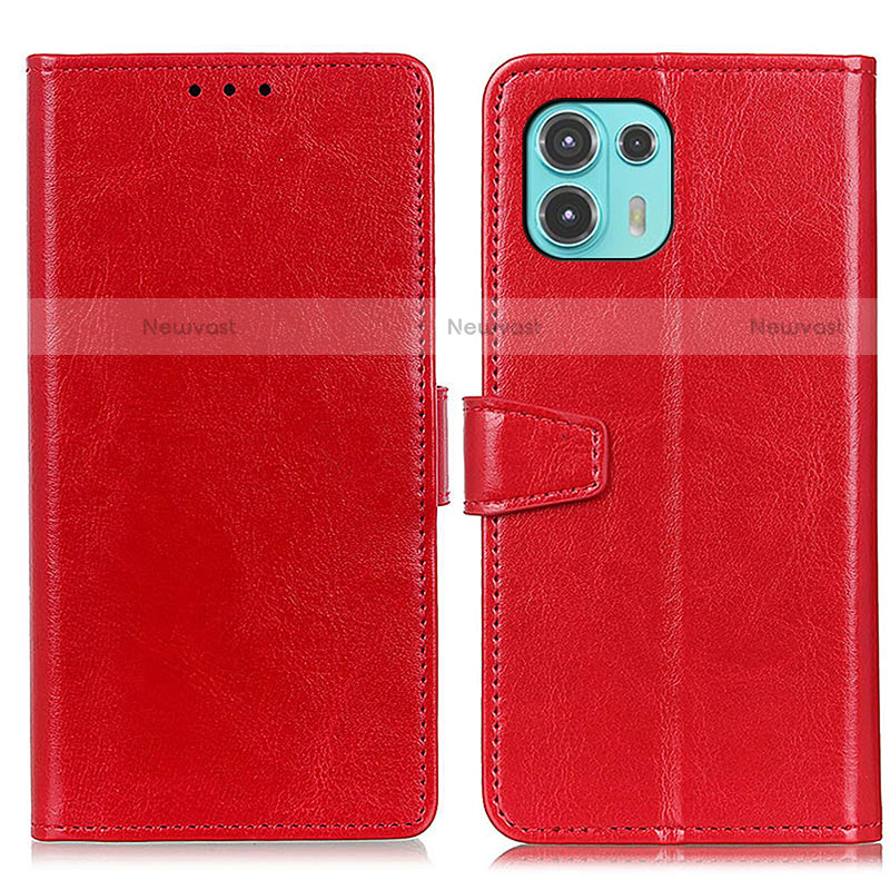 Leather Case Stands Flip Cover Holder A06D for Motorola Moto Edge 20 Lite 5G Red