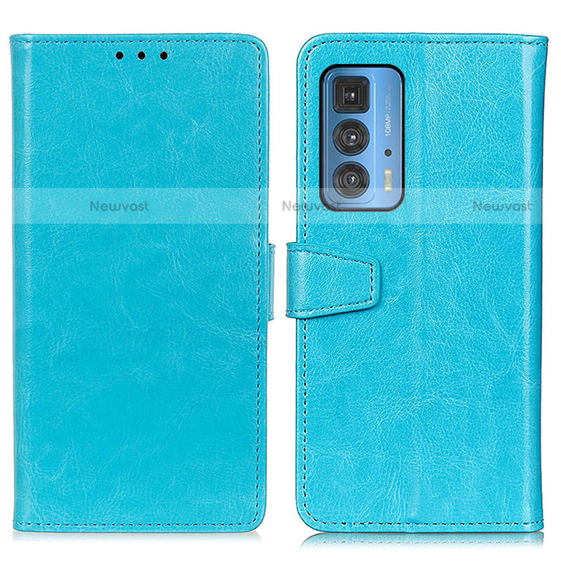 Leather Case Stands Flip Cover Holder A06D for Motorola Moto Edge 20 Pro 5G Sky Blue