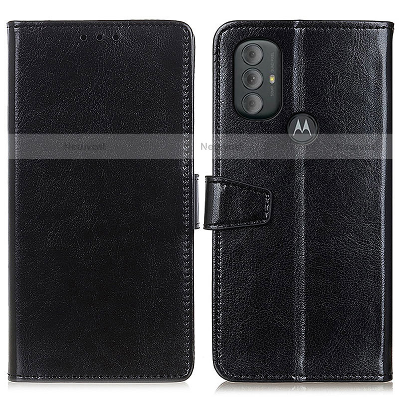 Leather Case Stands Flip Cover Holder A06D for Motorola Moto G Play (2023) Black