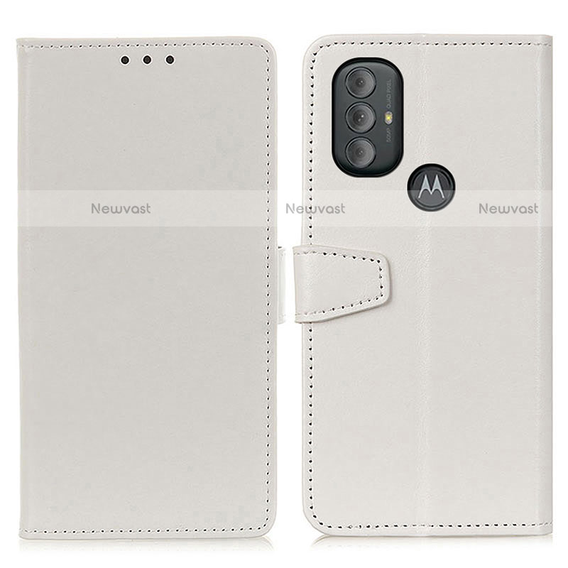 Leather Case Stands Flip Cover Holder A06D for Motorola Moto G Play (2023) White