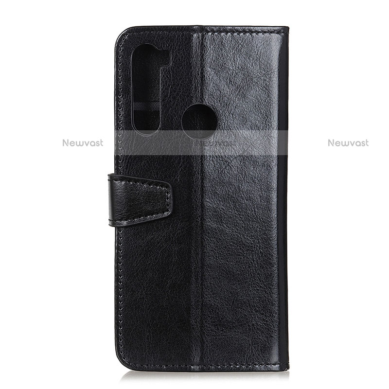 Leather Case Stands Flip Cover Holder A06D for Motorola Moto One Fusion Plus Black