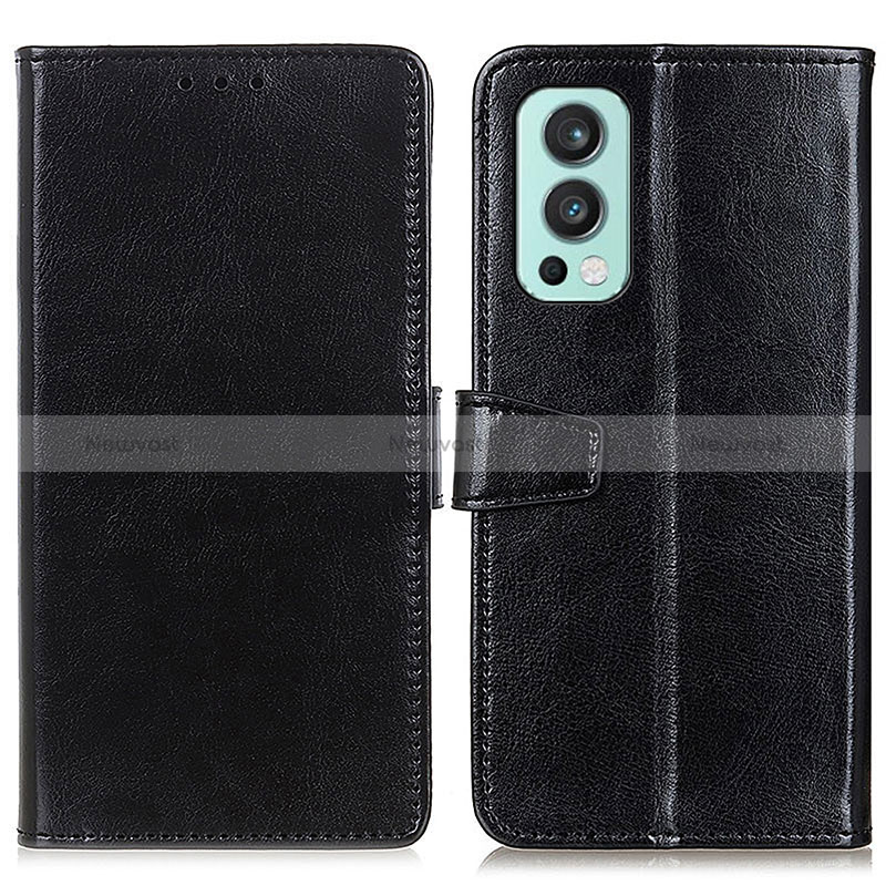 Leather Case Stands Flip Cover Holder A06D for OnePlus Nord 2 5G Black