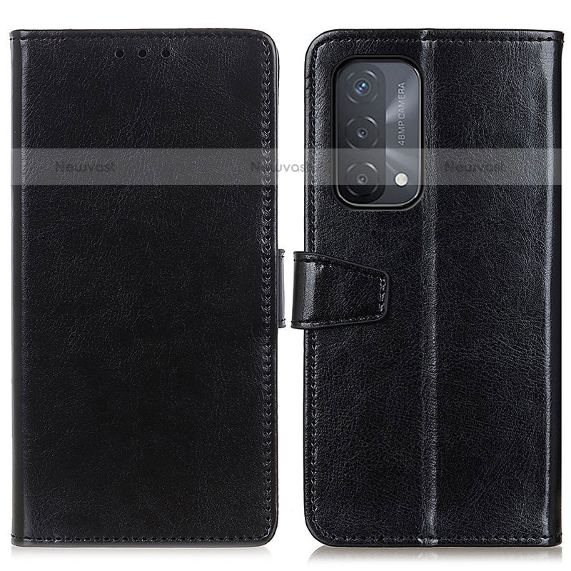 Leather Case Stands Flip Cover Holder A06D for OnePlus Nord N200 5G Black