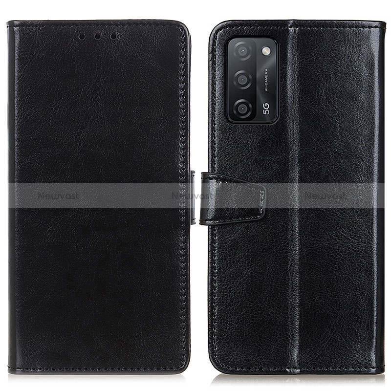 Leather Case Stands Flip Cover Holder A06D for Oppo A56 5G Black