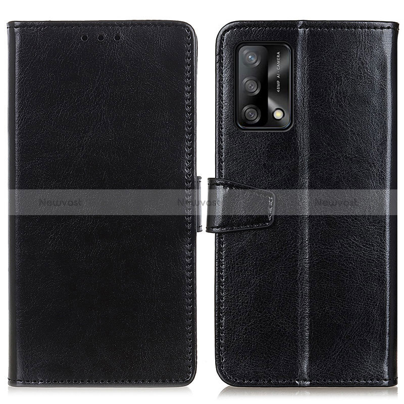 Leather Case Stands Flip Cover Holder A06D for Oppo F19s Black