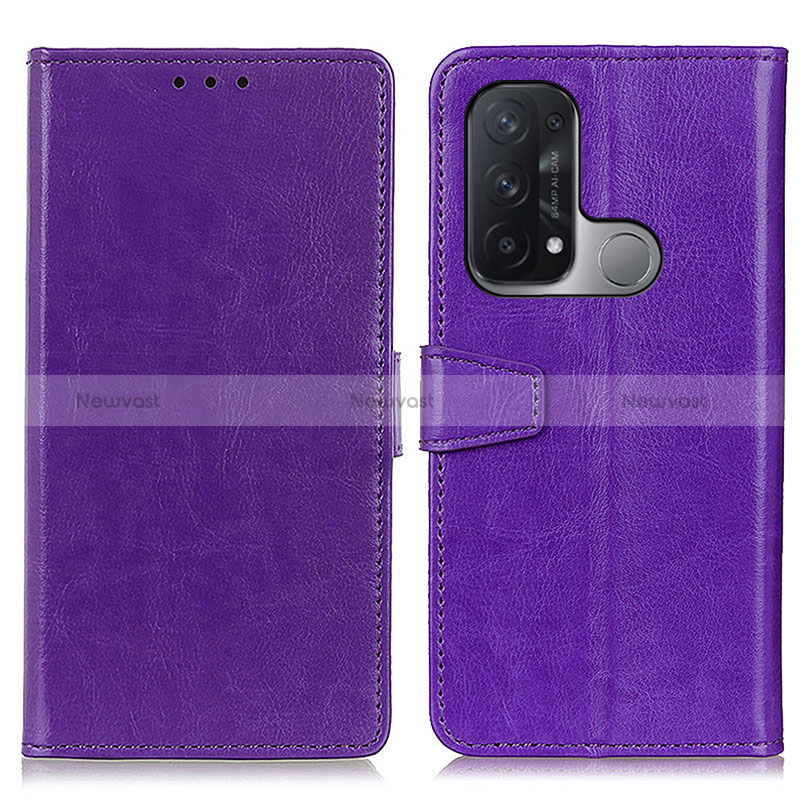 Leather Case Stands Flip Cover Holder A06D for Oppo Reno5 A Purple