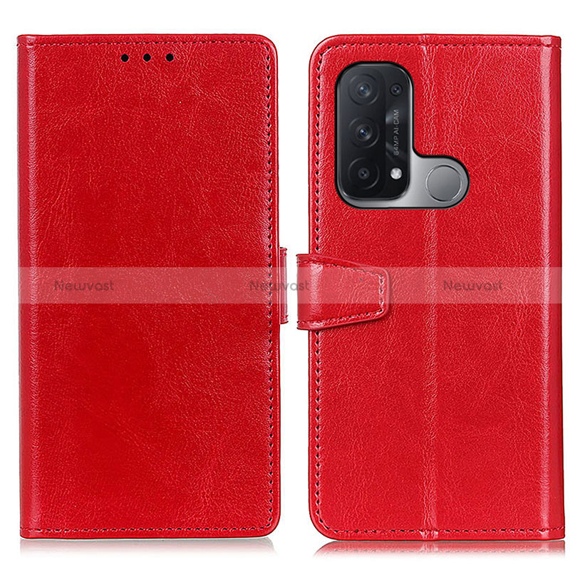 Leather Case Stands Flip Cover Holder A06D for Oppo Reno5 A Red