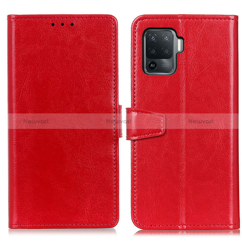 Leather Case Stands Flip Cover Holder A06D for Oppo Reno5 Lite