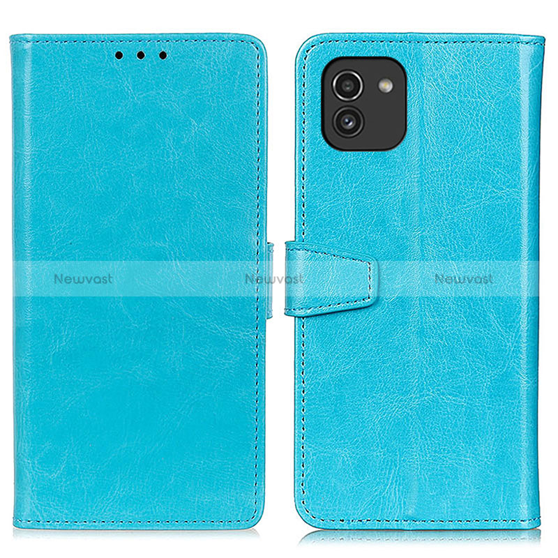 Leather Case Stands Flip Cover Holder A06D for Samsung Galaxy A03