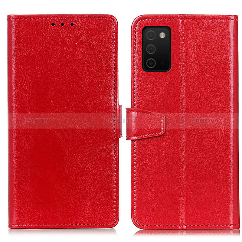 Leather Case Stands Flip Cover Holder A06D for Samsung Galaxy A03s Red