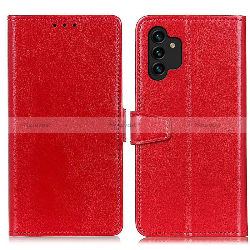 Leather Case Stands Flip Cover Holder A06D for Samsung Galaxy A13 4G Red