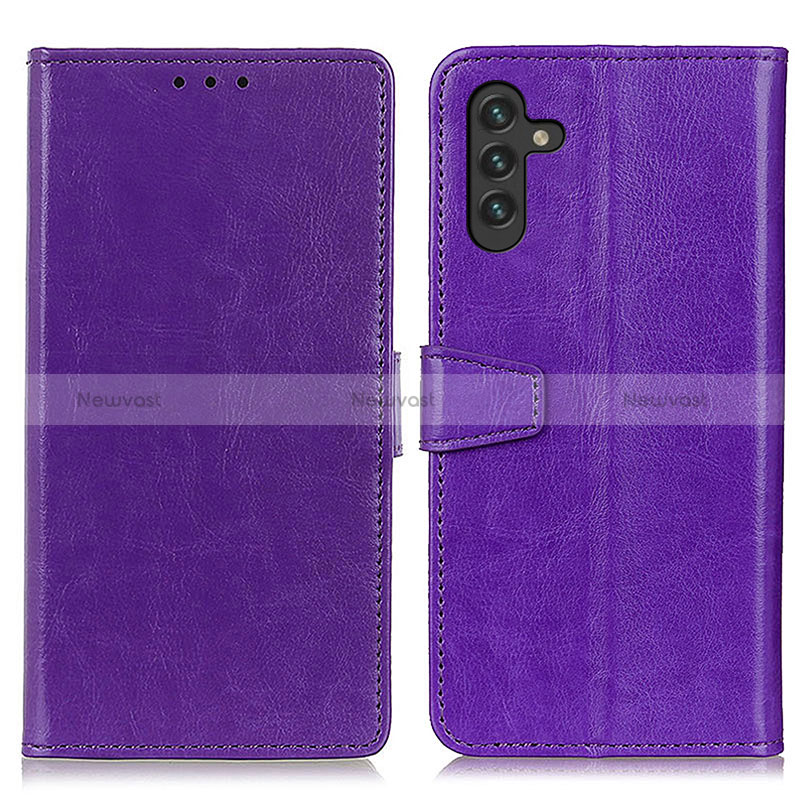 Leather Case Stands Flip Cover Holder A06D for Samsung Galaxy A13 5G Purple