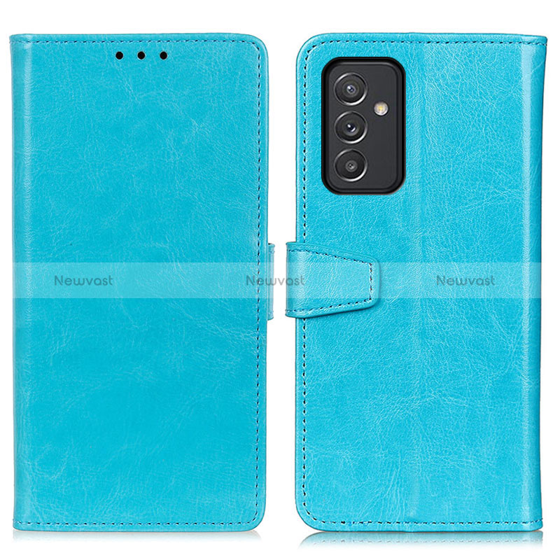 Leather Case Stands Flip Cover Holder A06D for Samsung Galaxy A15 5G Sky Blue