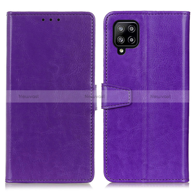 Leather Case Stands Flip Cover Holder A06D for Samsung Galaxy A22 4G Purple