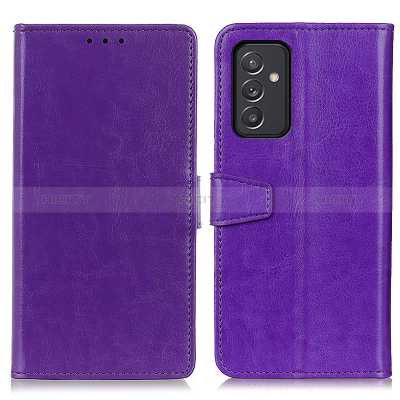 Leather Case Stands Flip Cover Holder A06D for Samsung Galaxy A24 4G Purple