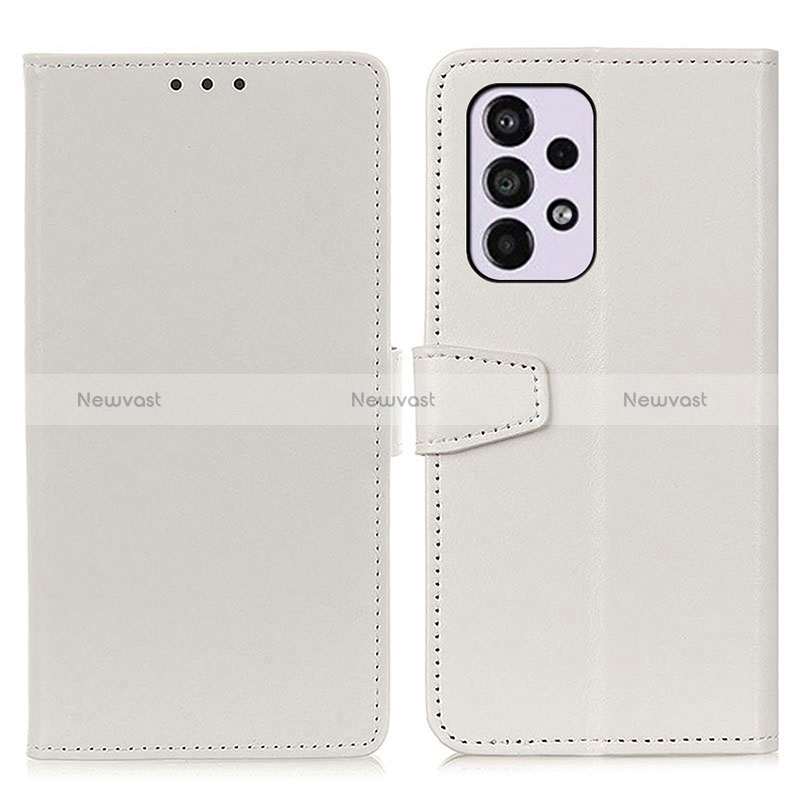 Leather Case Stands Flip Cover Holder A06D for Samsung Galaxy A33 5G White