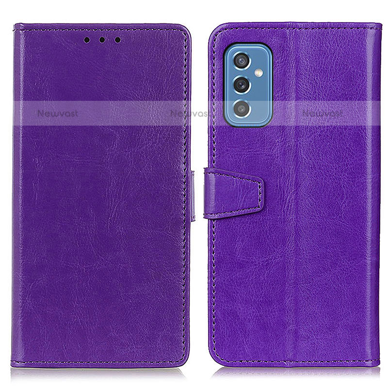 Leather Case Stands Flip Cover Holder A06D for Samsung Galaxy M52 5G Purple