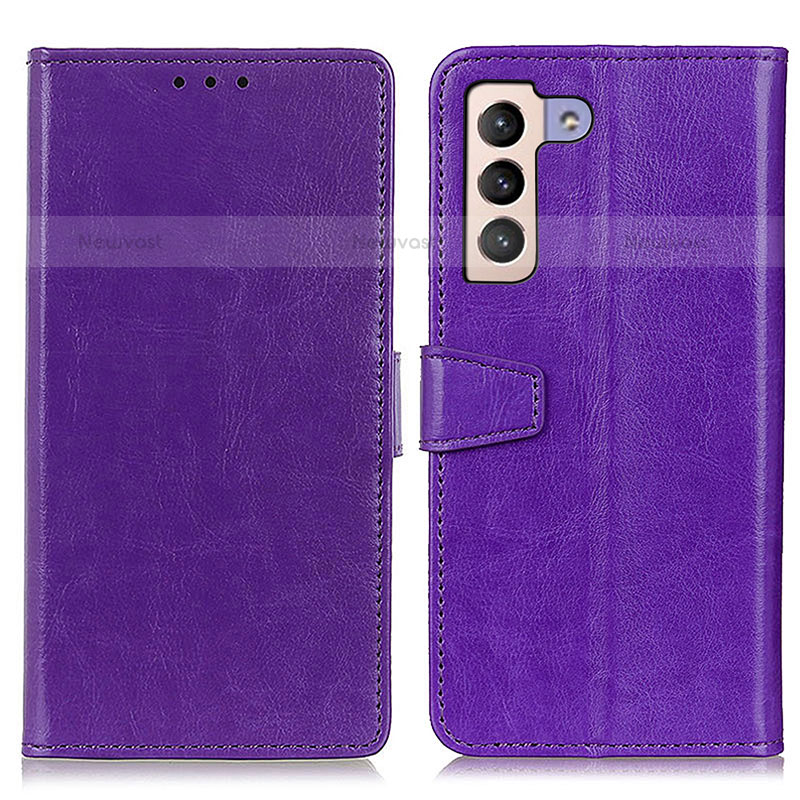 Leather Case Stands Flip Cover Holder A06D for Samsung Galaxy S21 Plus 5G Purple