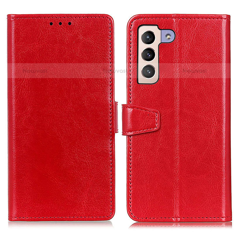 Leather Case Stands Flip Cover Holder A06D for Samsung Galaxy S21 Plus 5G Red