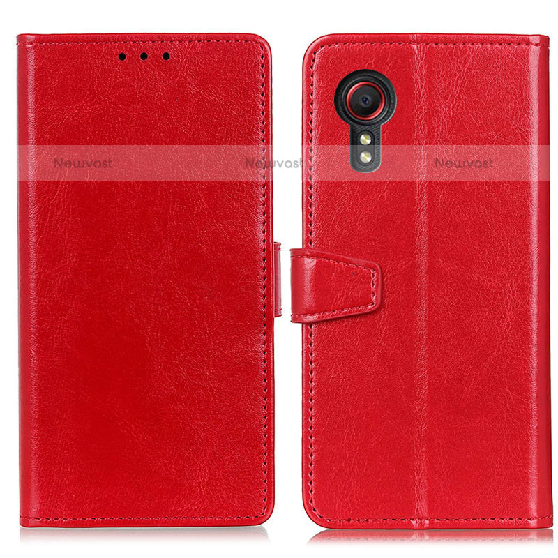 Leather Case Stands Flip Cover Holder A06D for Samsung Galaxy XCover 5 SM-G525F Red