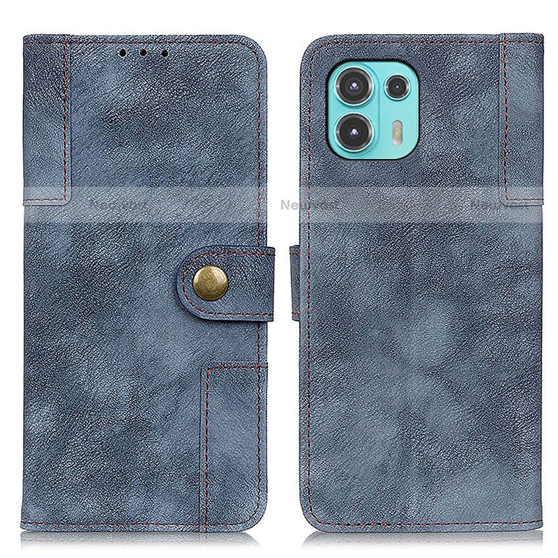 Leather Case Stands Flip Cover Holder A07D for Motorola Moto Edge 20 Lite 5G Blue